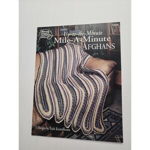 Up to the Minute Mile A Minute Crochet Afghans booklet Trish‎ Kristoffersen